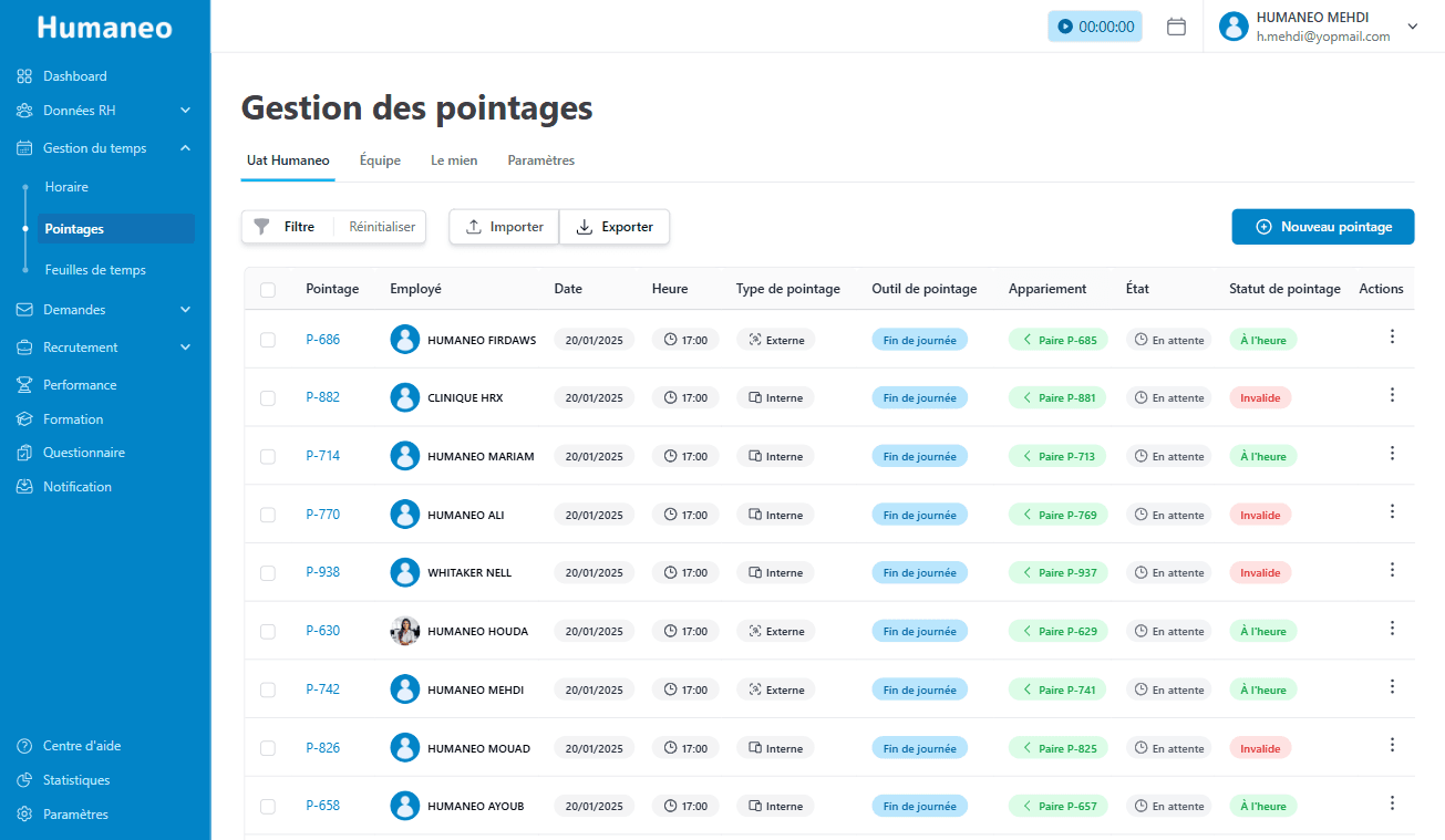 Pointages